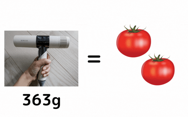 絹女の重さは363gでトマト2個分ほど